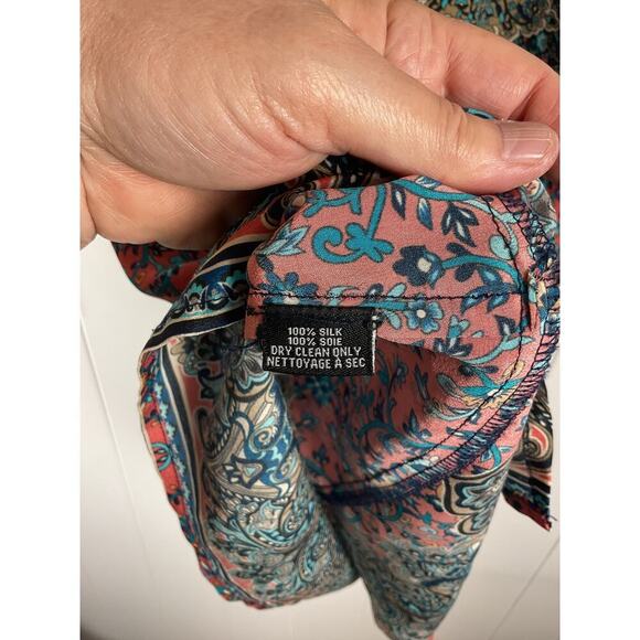 Tolani Chloe Multi Color Floral Pattern 100% Silk Mini Dress/Swin Cover Size XL - Picture 8 of 8